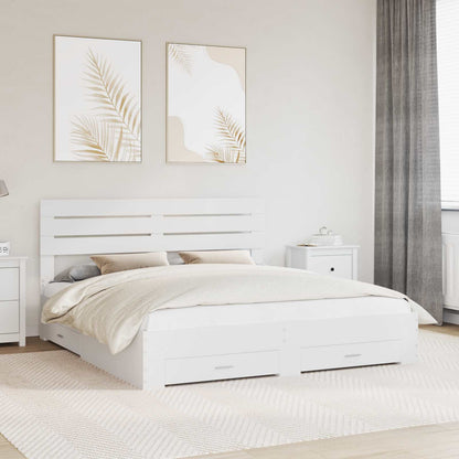 Bed Frame with Drawer with Headboard Manual Engineered Wood