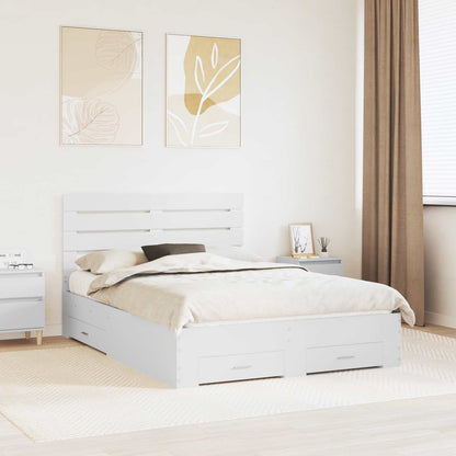 Bed Frame with Drawer with Headboard Manual Engineered Wood