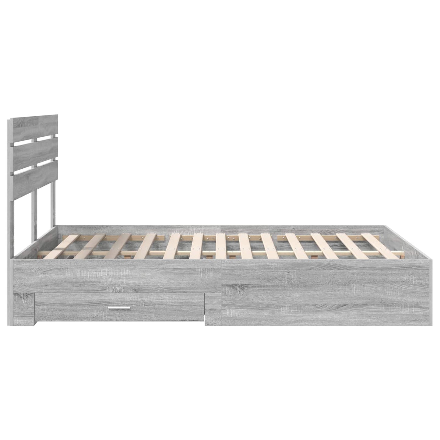 Bed Frame with Drawer Grey Sonoma 160 x 200 cm Engineered Wood