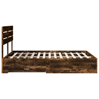 Bed Frame with Drawer with Headboard Manual Engineered Wood
