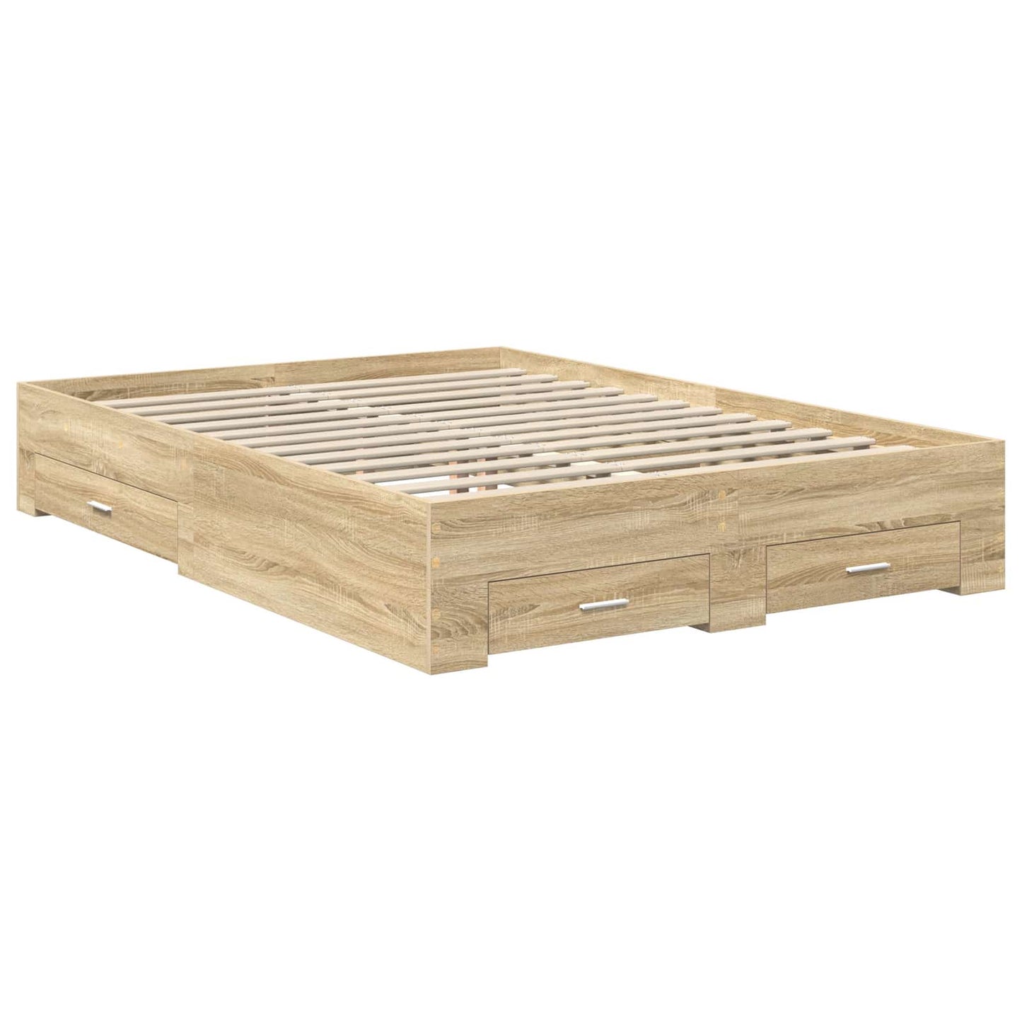 Bed Frame with Drawer with Headboard Manual Engineered Wood