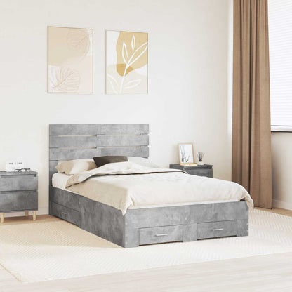 Bed Frame with Drawer with Headboard Manual Engineered Wood