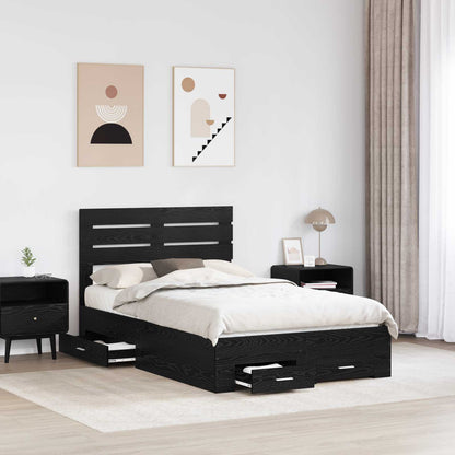 Bed Frame with Drawer with Headboard Manual Engineered Wood