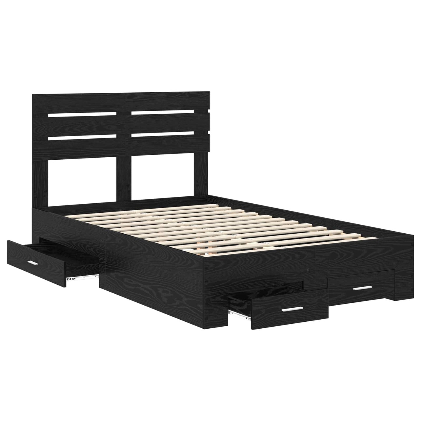 Bed Frame with Drawer with Headboard Manual Engineered Wood