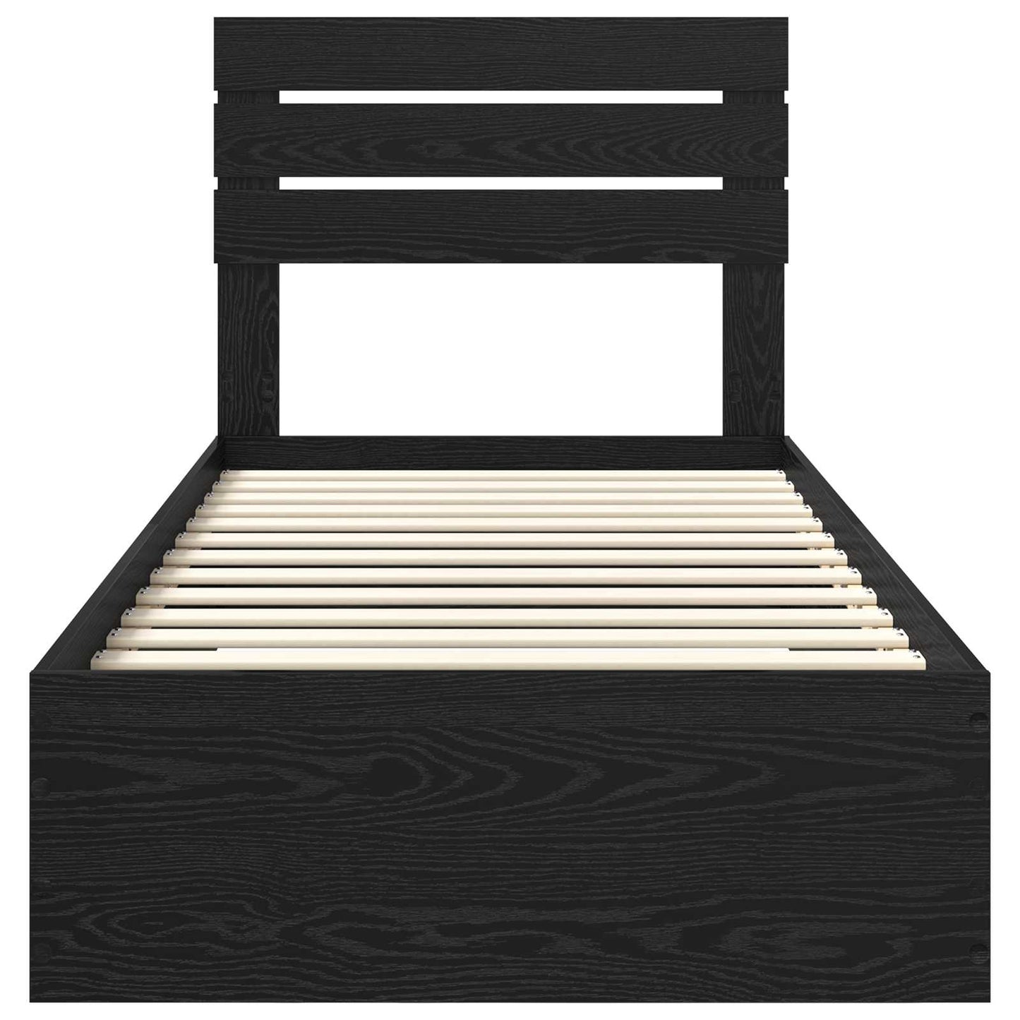 Bed Frame with Headboard Black Oak 90 x 200 cm Engineered Wood