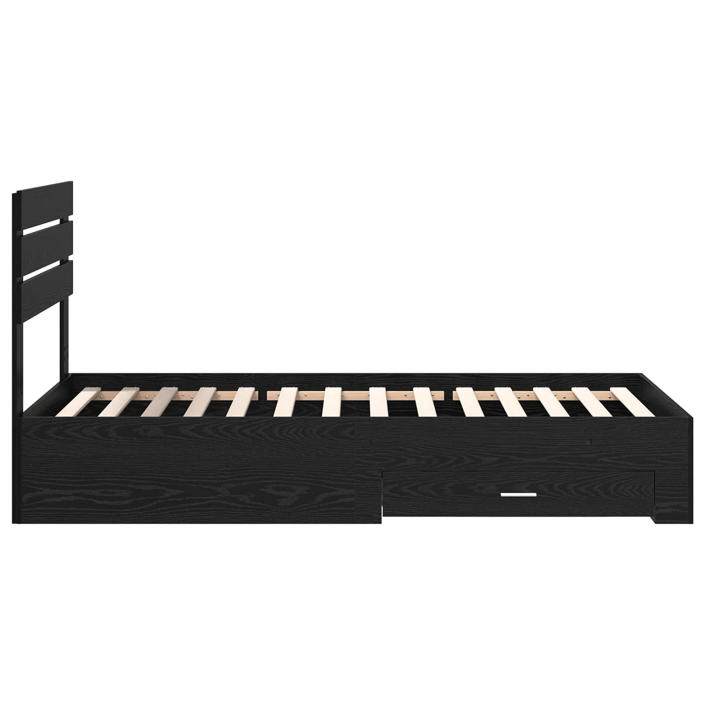 Bed Frame with Headboard Black Oak 90 x 200 cm Engineered Wood