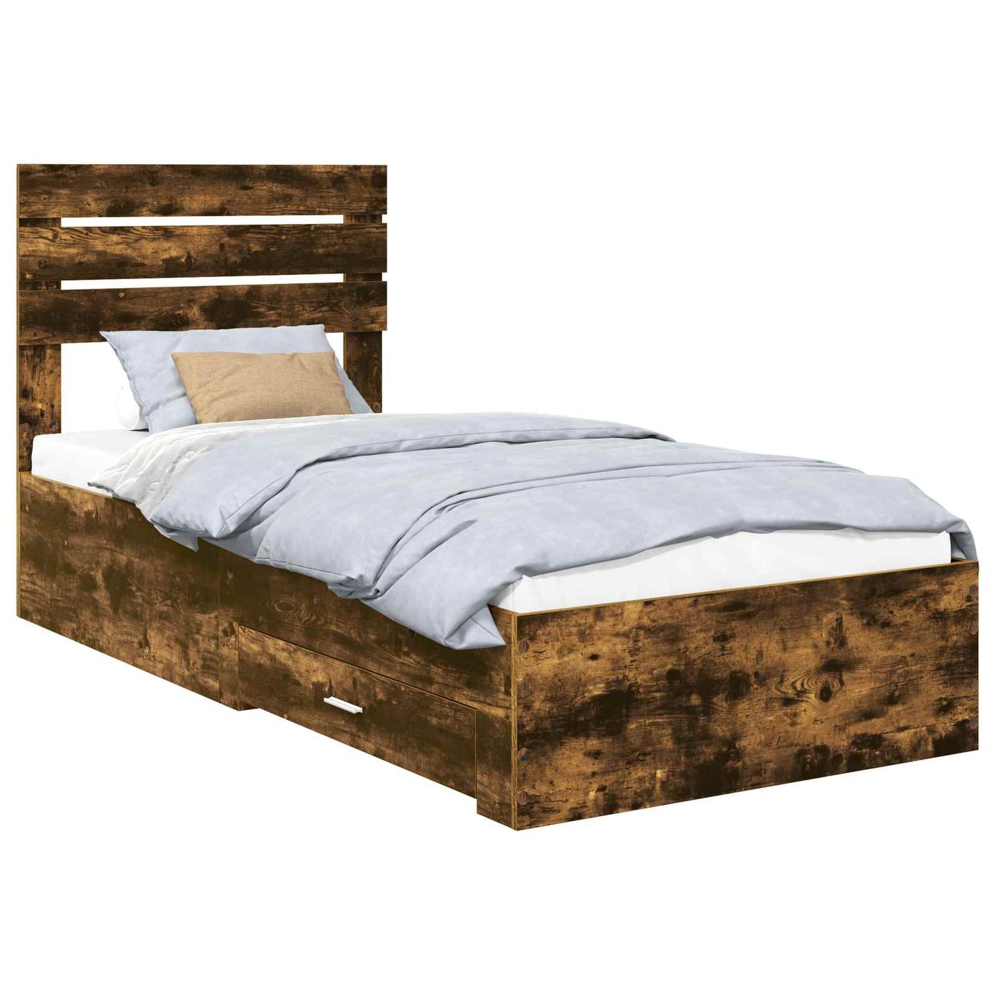 Bed Frame with Drawer with Headboard Manual Engineered Wood