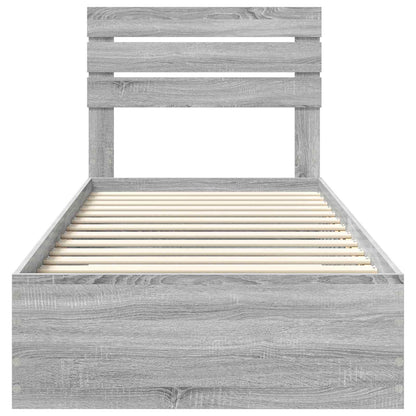 Bed Frame with Drawer with Headboard Manual Engineered Wood