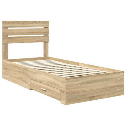 Bed Frame with Headboard Sonoma Oak 90 x 190 cm Engineered Wood