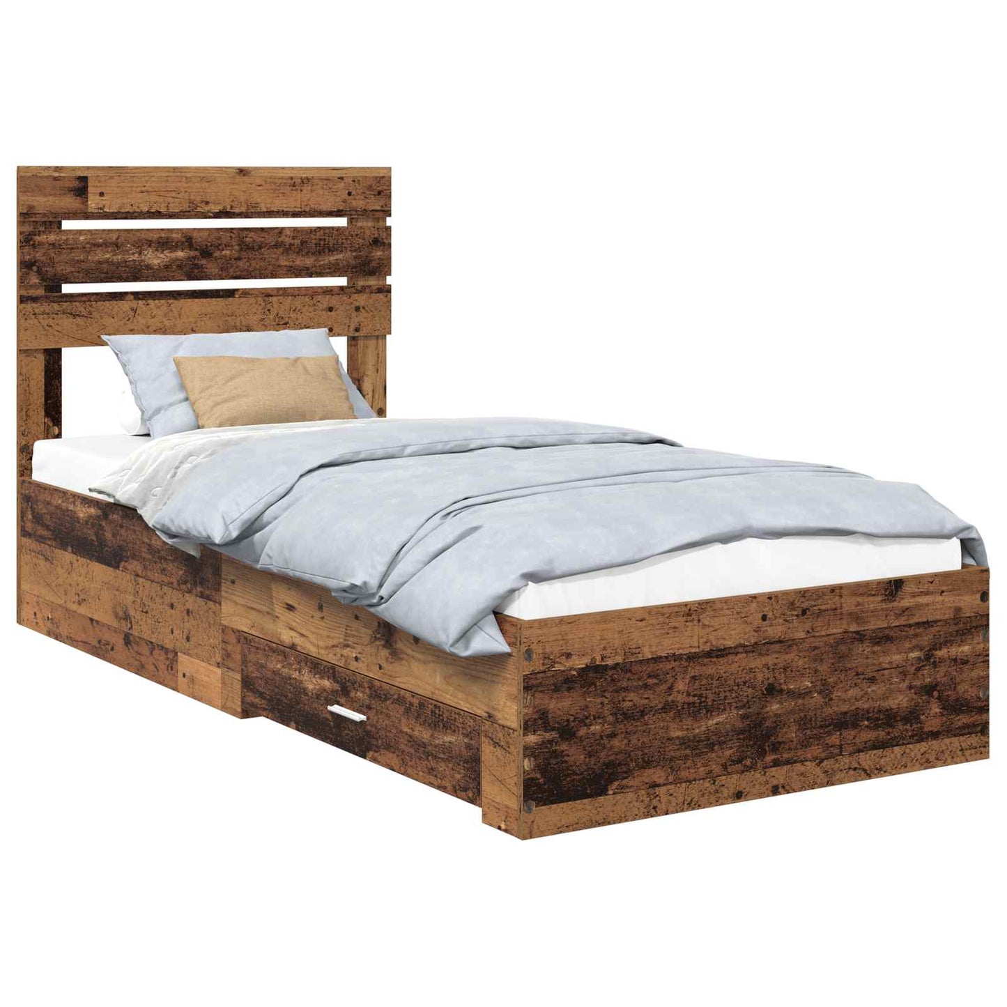 Bed Frame with Drawer with Headboard Manual Engineered Wood