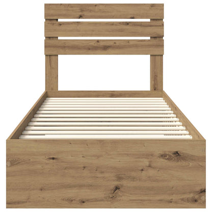 Bed Frame with Drawer with Headboard Manual Engineered Wood