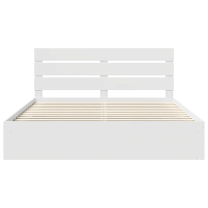 Bed Frame with Headboard White 180 x 200 cm Solid Pine Wood