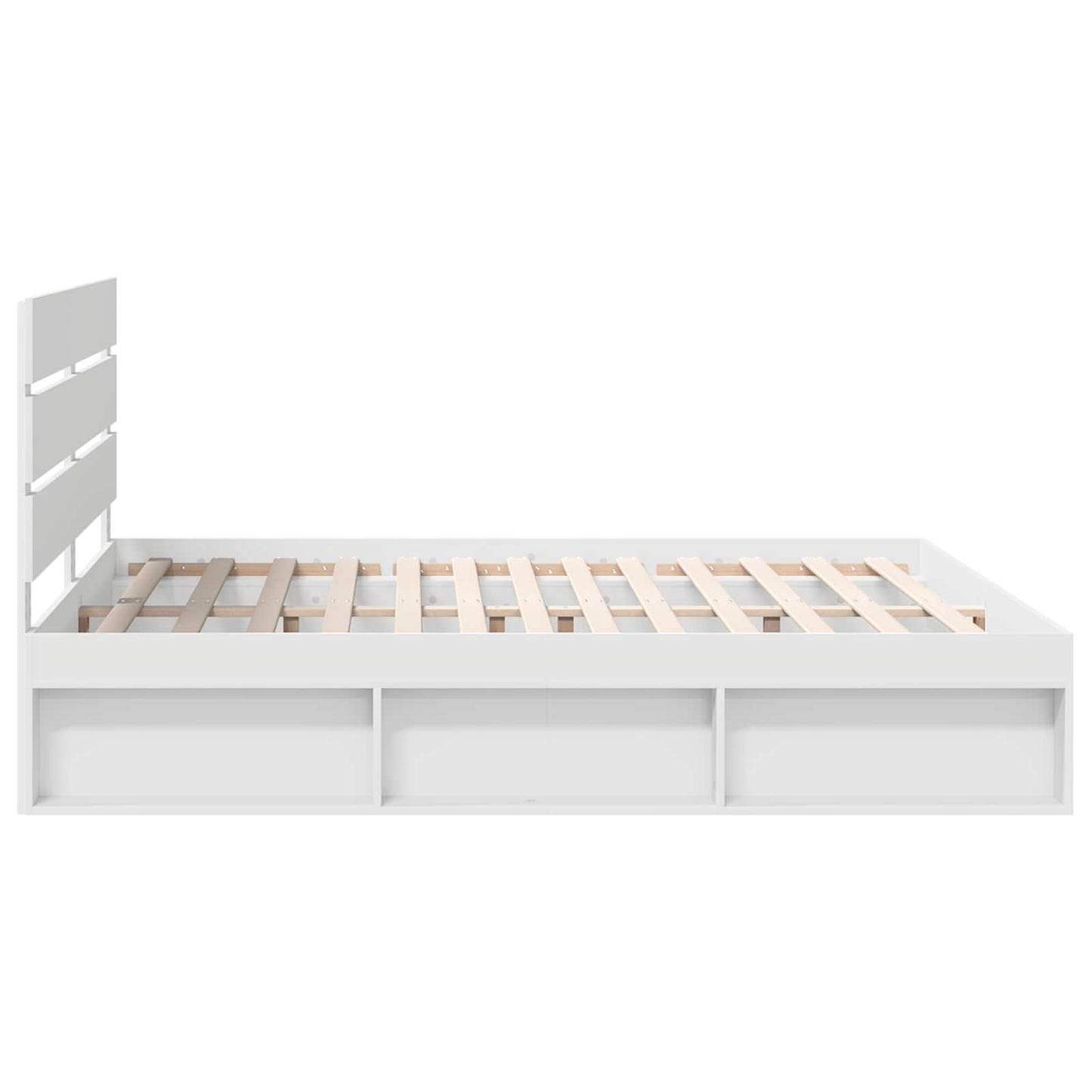 Bed Frame with Headboard White 180 x 200 cm Solid Pine Wood