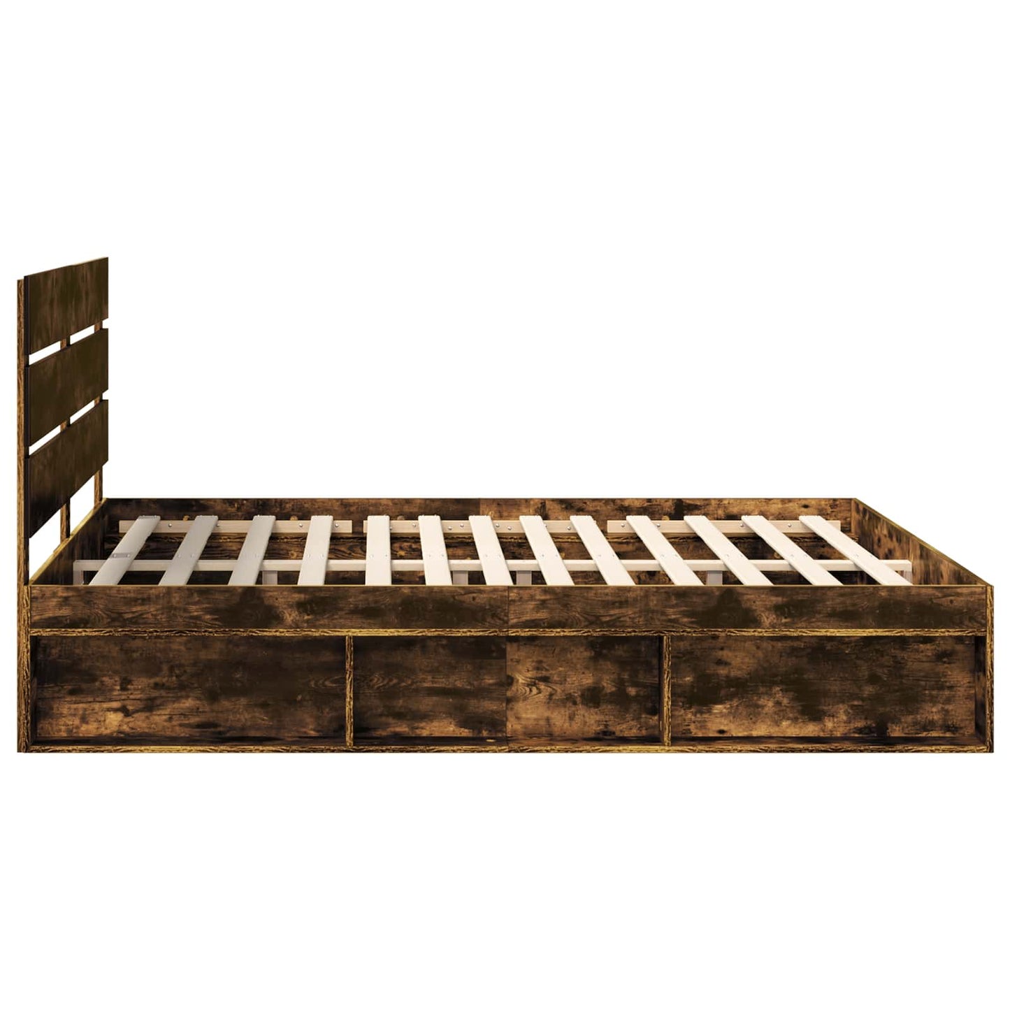 Bed Frame Smoked Oak 180 x 200 cm Solid Pine Wood