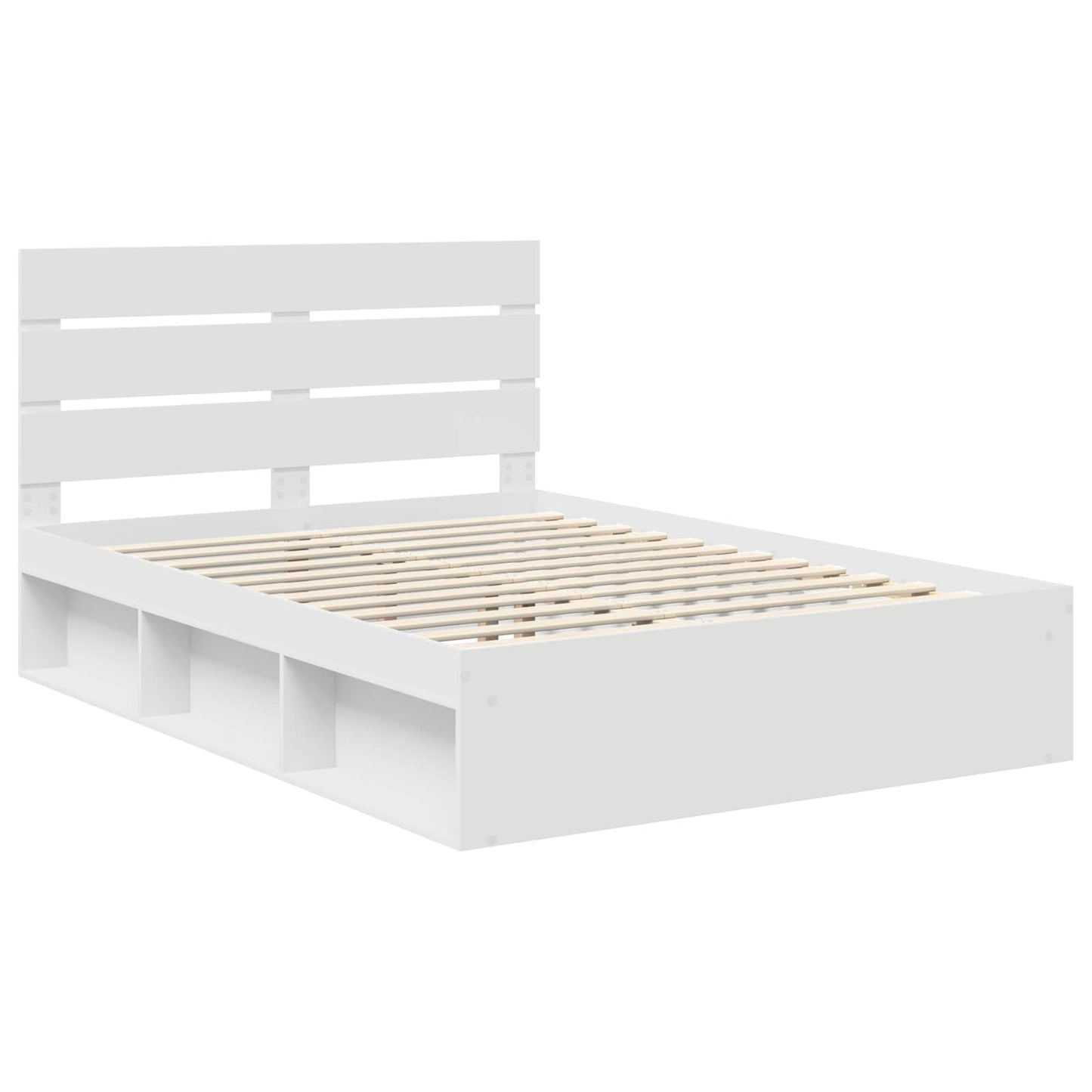 Bed Frame with Headboard White 160 x 200 cm Solid Pine Wood