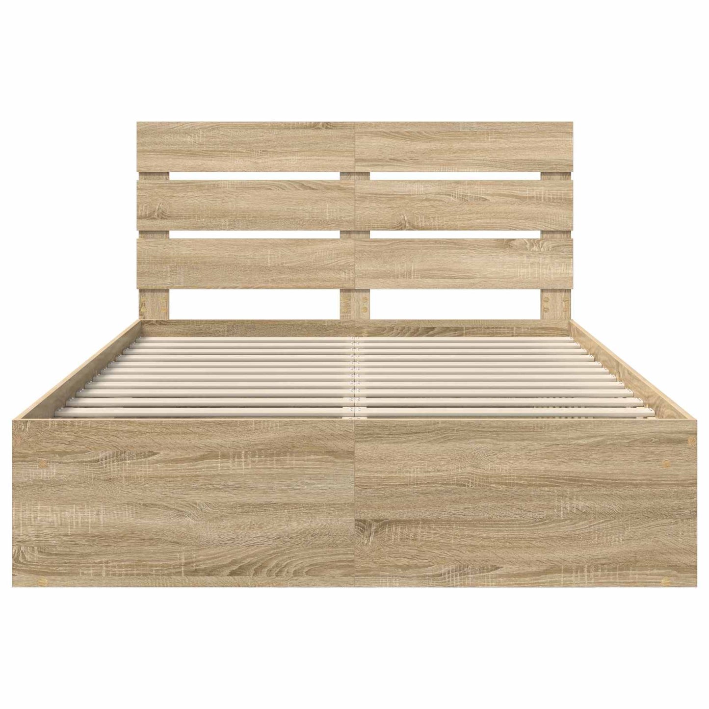 Bed Frame Sonoma Oak 150 x 200 cm Solid Pine Wood