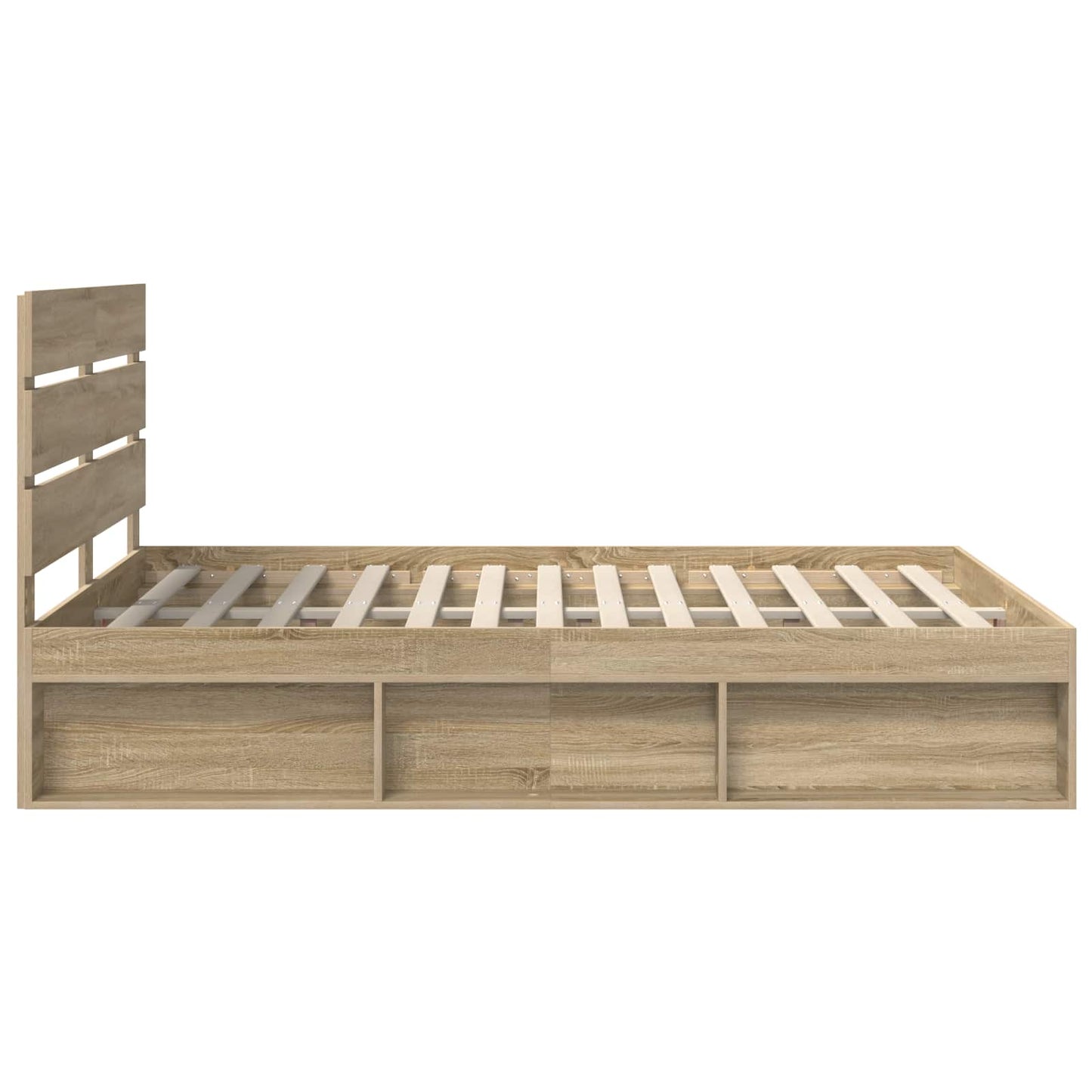 Bed Frame Sonoma Oak 150 x 200 cm Solid Pine Wood