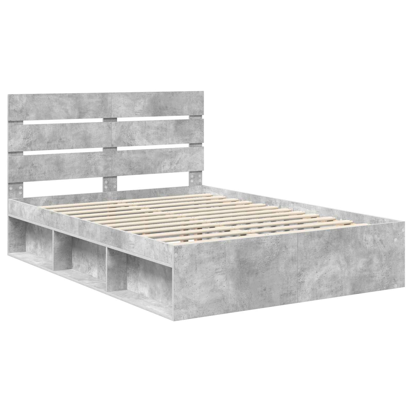 Bed Frame Concerte Grey 150 x 200 cm Solid Pine Wood