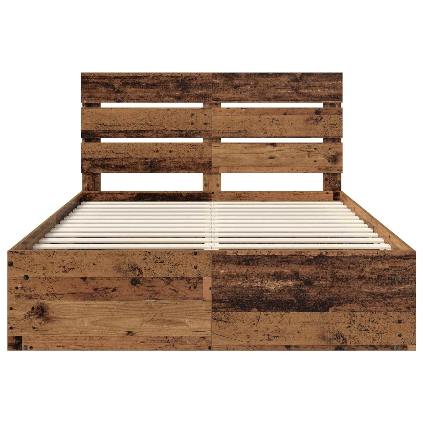 Bed Frame with Headboard Old Wood 150 x 200 cm Solid Pine Wood