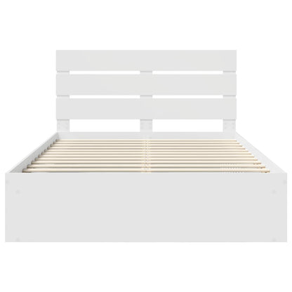 Bed Frame with Headboard White 140 x 200 cm Solid Pine Wood