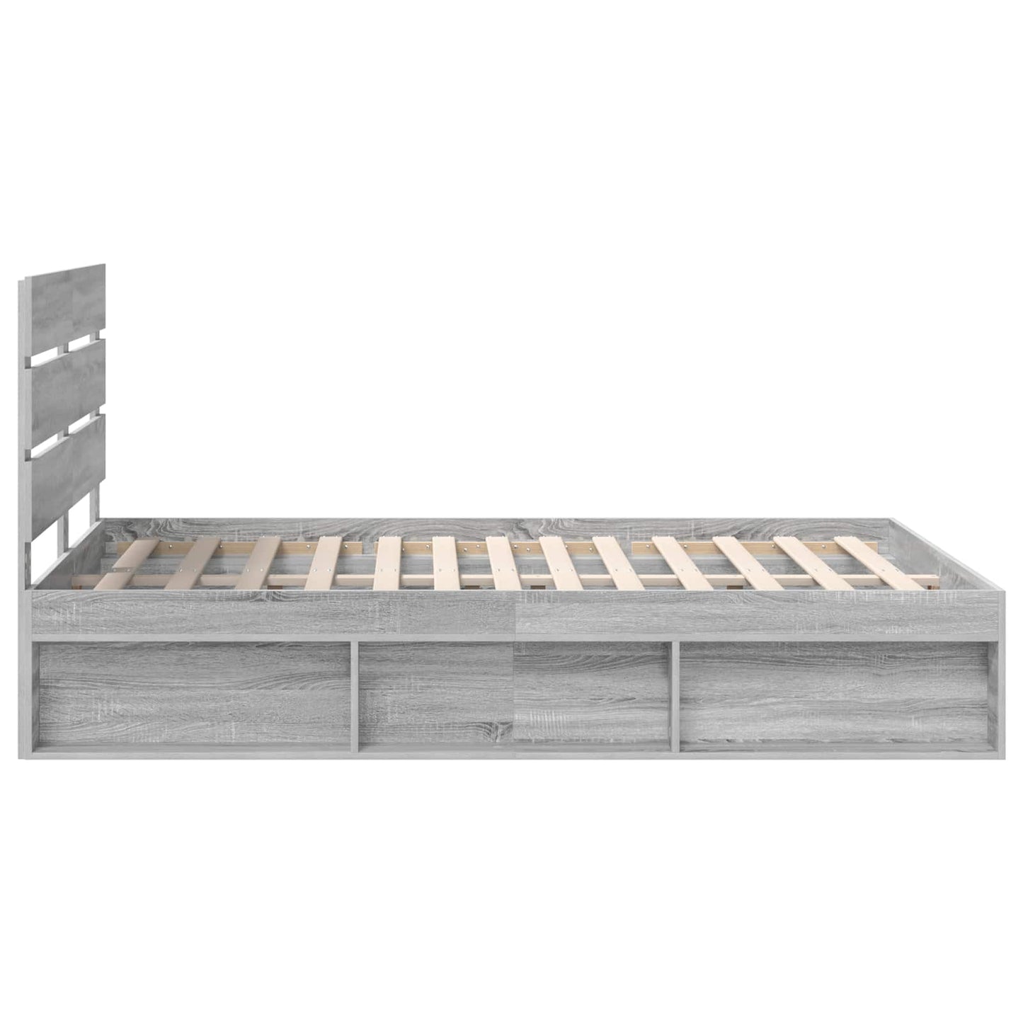Bed Frame Grey Sonoma 140 x 200 cm Solid Pine Wood