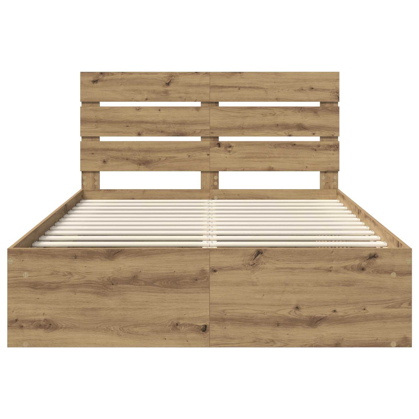 Bed Frame Artisian Oak 140 x 200 cm Solid Pine Wood
