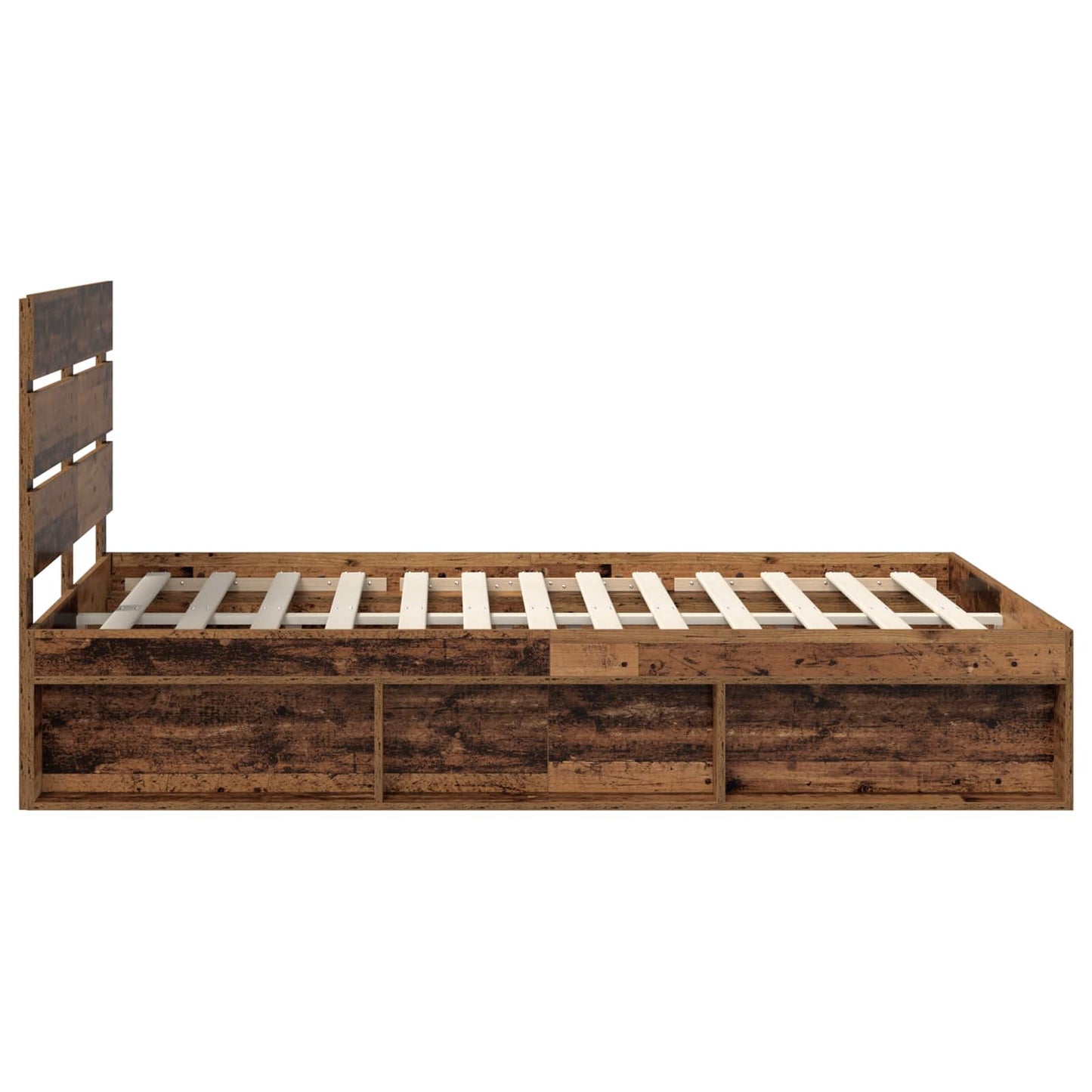 Bed Frame with Headboard Old Wood 140 x 190 cm Solid Pine Wood