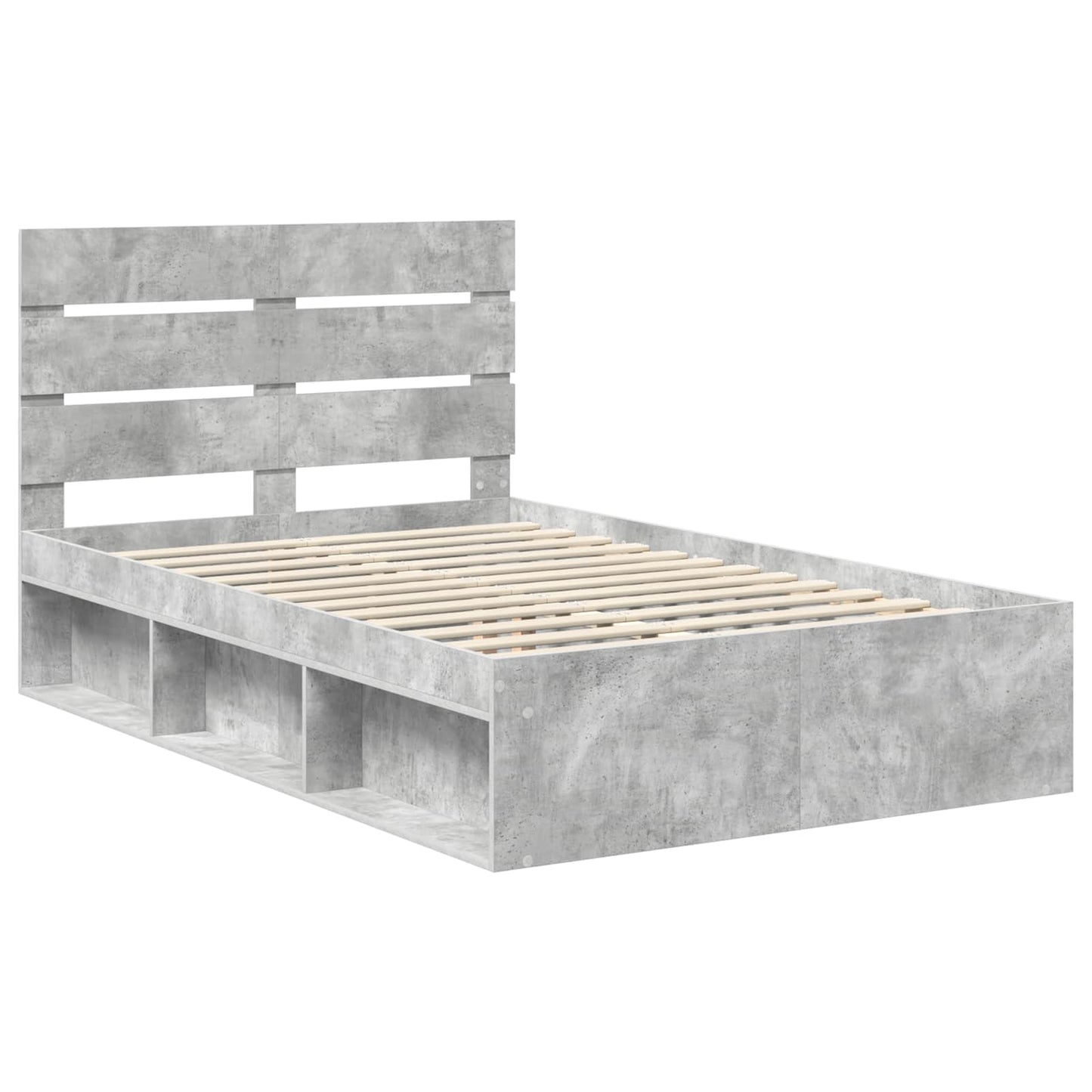 Bed Frame Concerte Grey 135 x 190 cm Solid Pine Wood