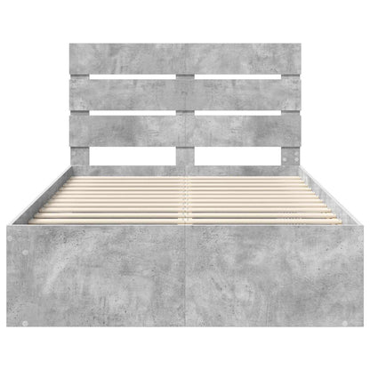 Bed Frame Concerte Grey 135 x 190 cm Solid Pine Wood