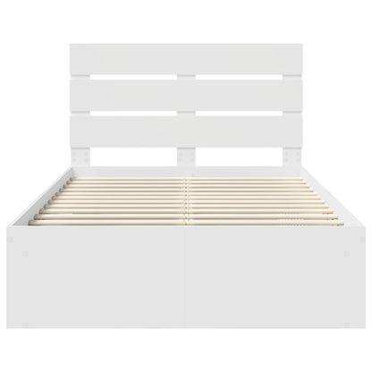 Bed Frame with Headboard White 120 x 200 cm Solid Pine Wood