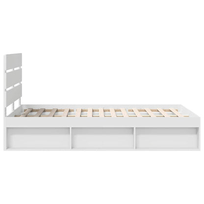 Bed Frame with Headboard White 120 x 200 cm Solid Pine Wood