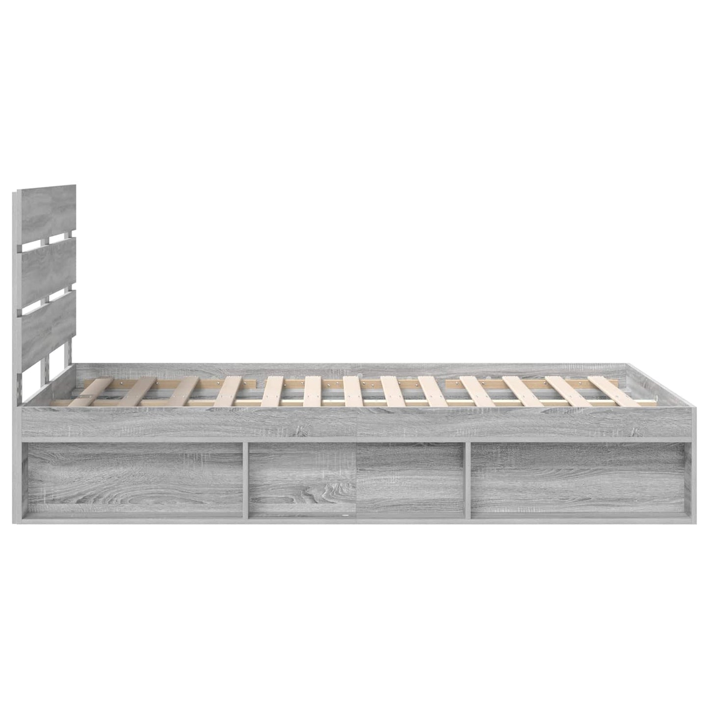 Bed Frame Grey Sonoma 120 x 200 cm Solid Pine Wood