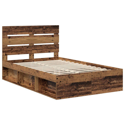 Bed Frame with Headboard Old Wood 120 x 200 cm Solid Pine Wood