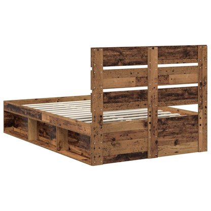 Bed Frame with Headboard Old Wood 120 x 200 cm Solid Pine Wood