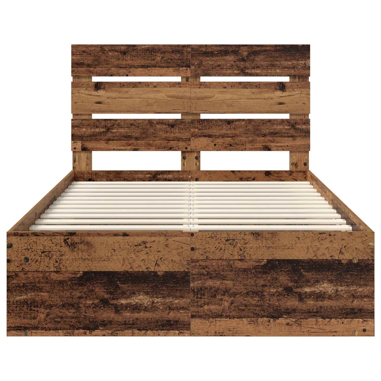 Bed Frame with Headboard Old Wood 120 x 200 cm Solid Pine Wood