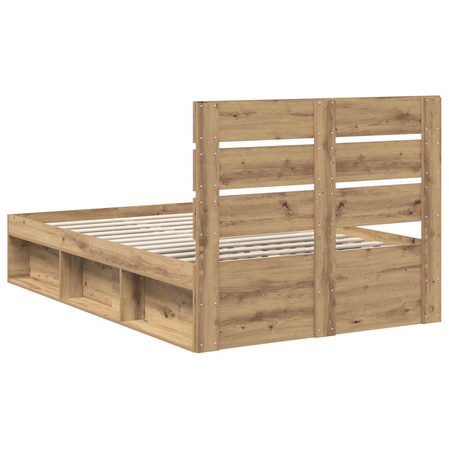 Bed Frame Artisian Oak 120 x 200 cm Solid Pine Wood