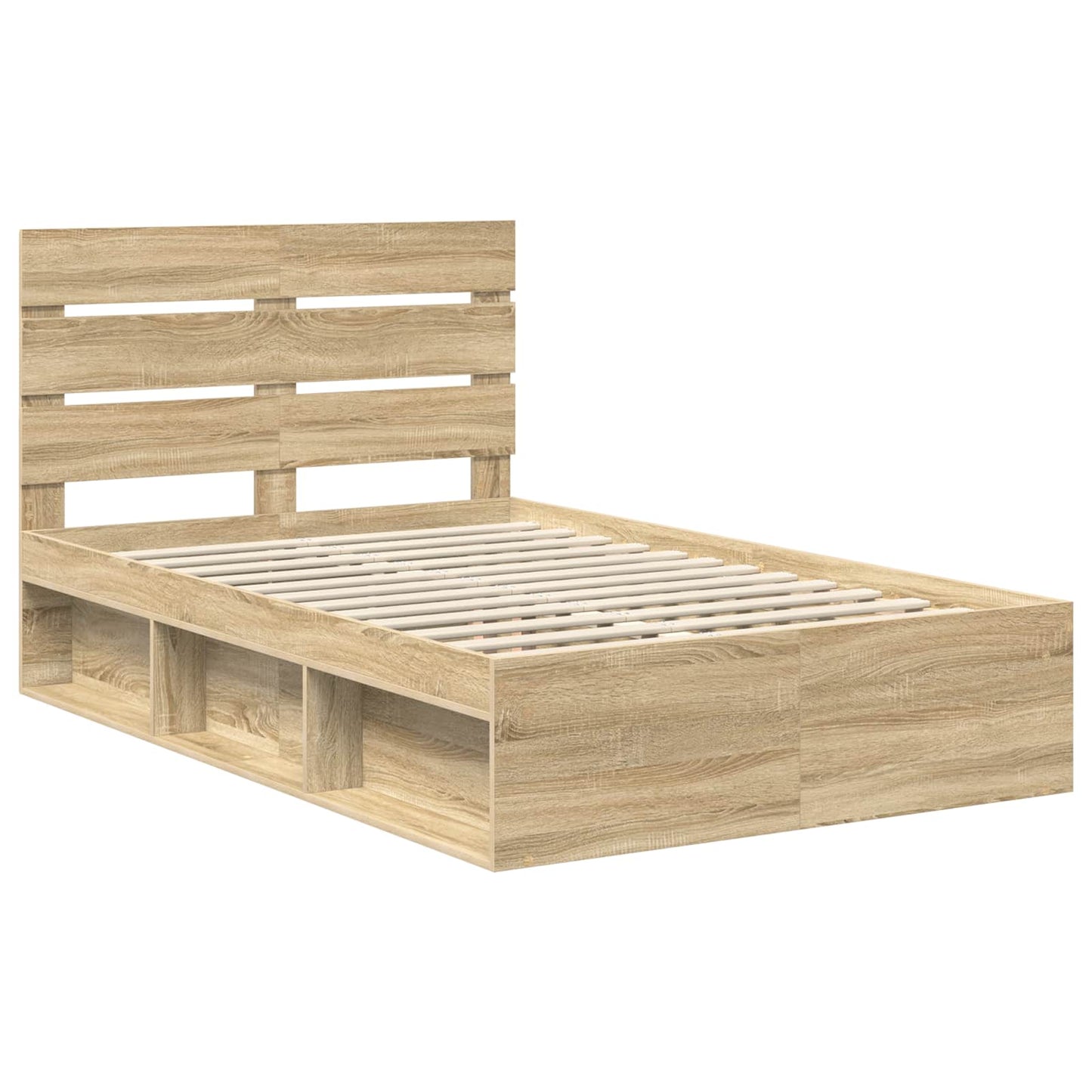 Bed Frame with Headboard Sonoma 120 x 190 cm Solid Pine Wood