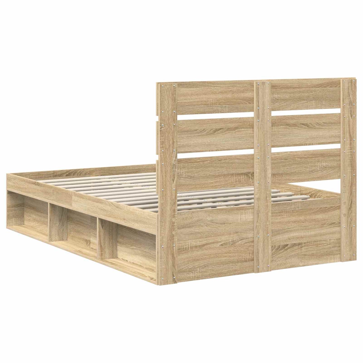 Bed Frame with Headboard Sonoma 120 x 190 cm Solid Pine Wood