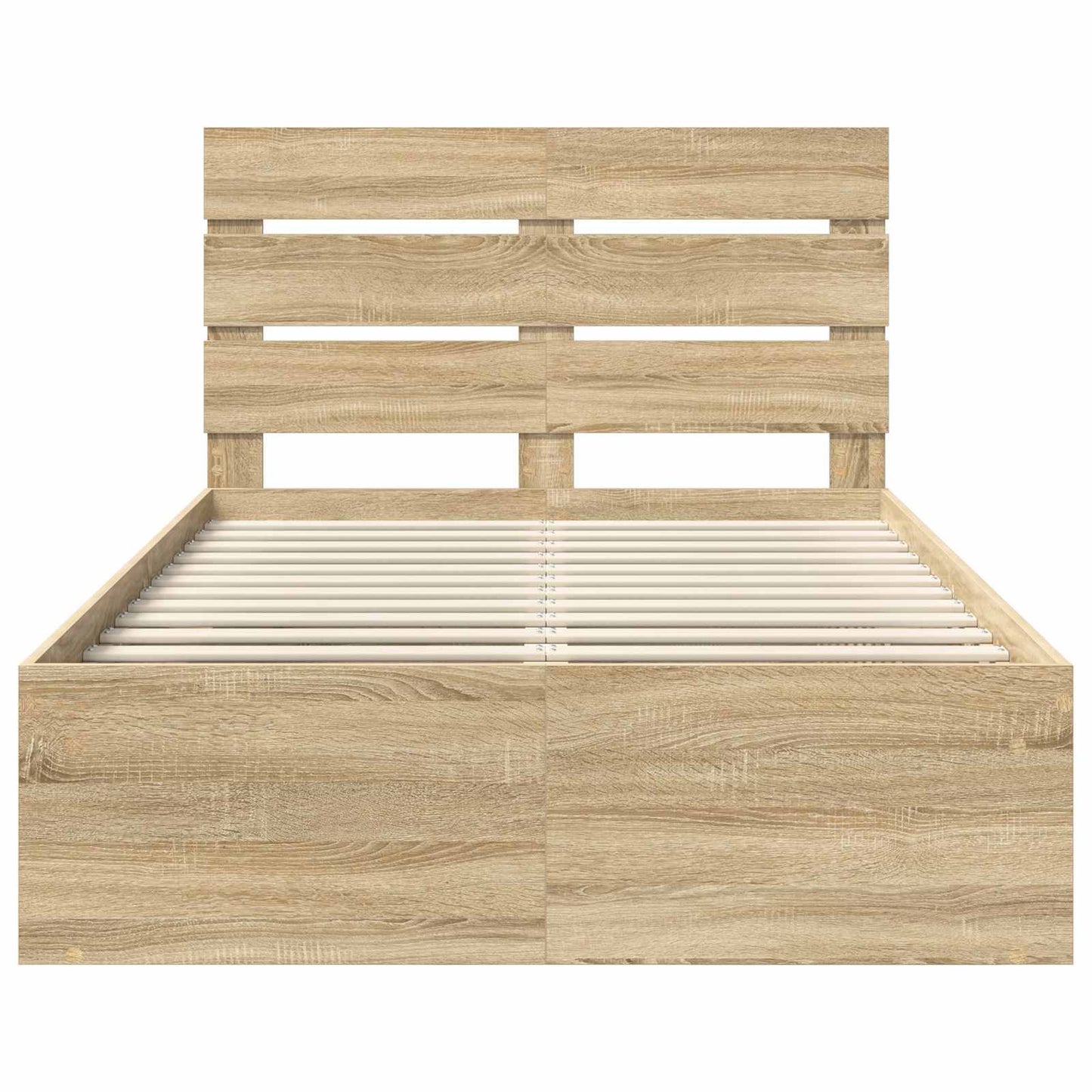 Bed Frame with Headboard Sonoma 120 x 190 cm Solid Pine Wood