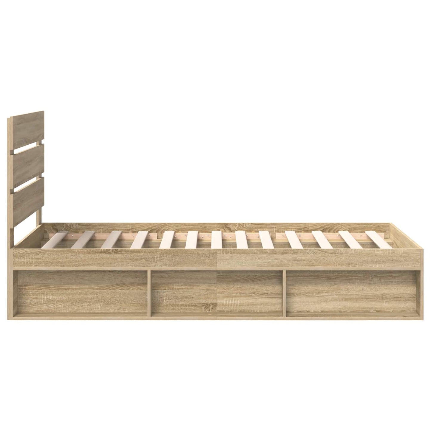 Bed Frame with Headboard Sonoma 100 x 200 cm Solid Pine Wood