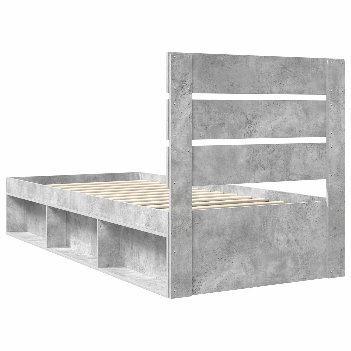 Bed Frame Concerte Grey 100 x 200 cm Solid Pine Wood