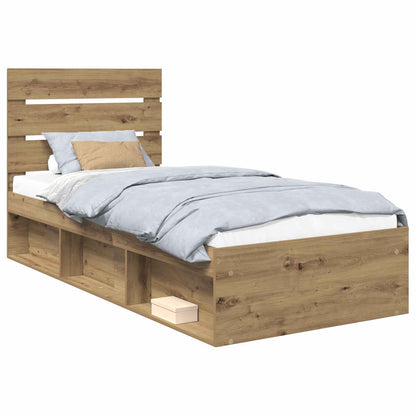 Bed Frame Artisian Oak 100 x 200 cm Solid Pine Wood