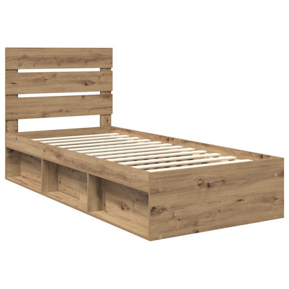 Bed Frame Artisian Oak 100 x 200 cm Solid Pine Wood