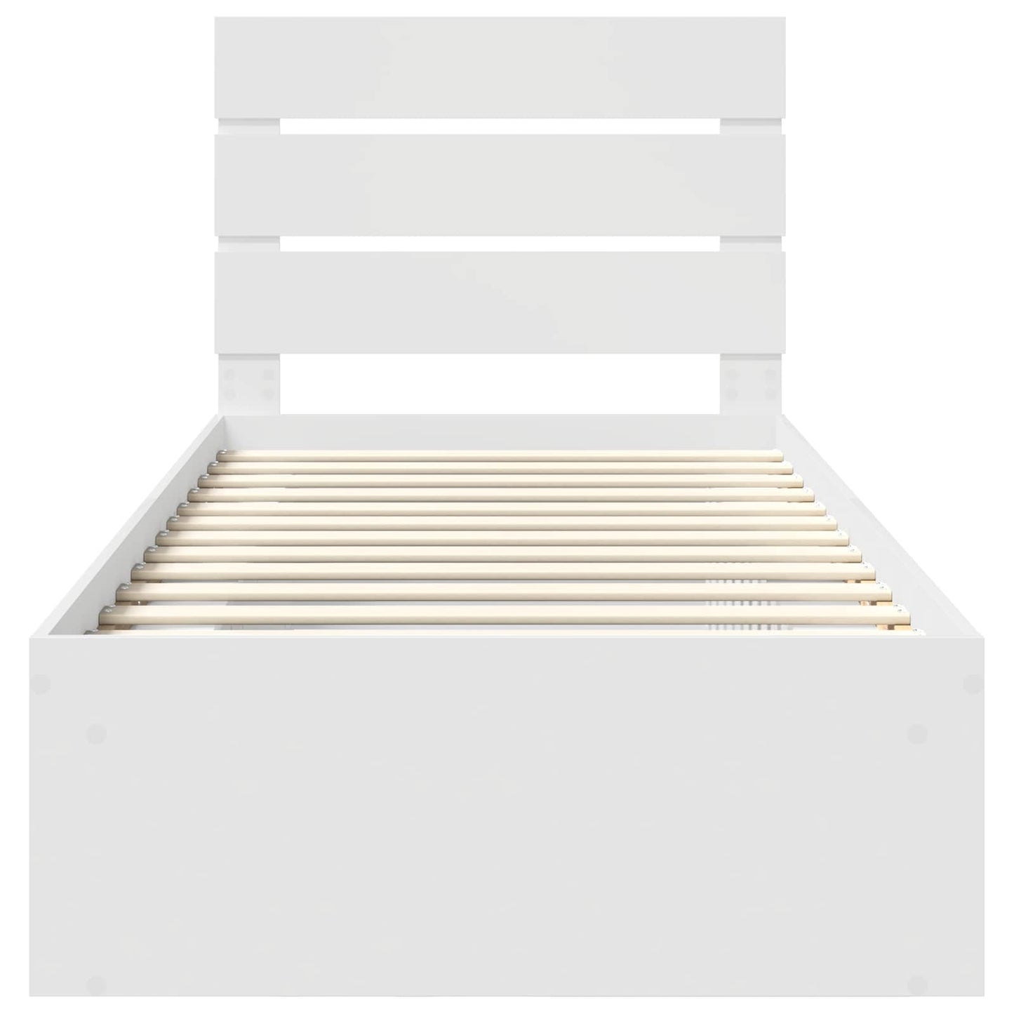 Bed Frame with Headboard White 90 x 200 cm Solid Pine Wood