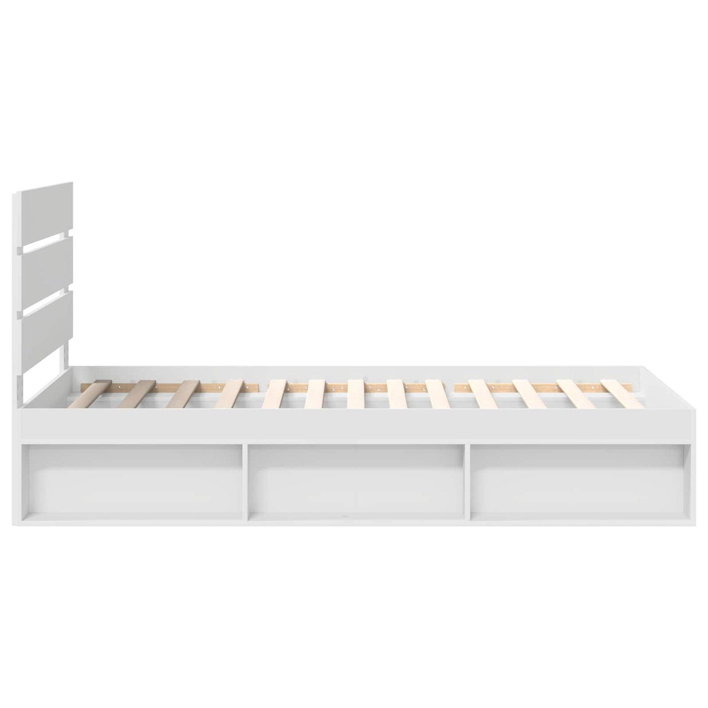 Bed Frame with Headboard White 90 x 200 cm Solid Pine Wood