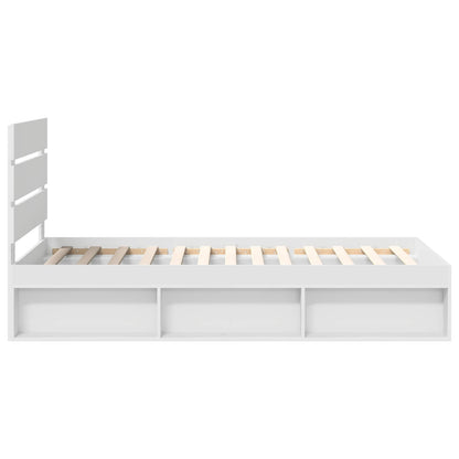 Bed Frame with Headboard White 90 x 200 cm Solid Pine Wood