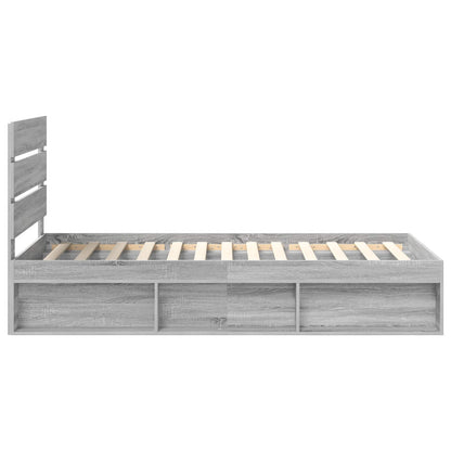 Bed Frame Grey Sonoma 90 x 200 cm Solid Pine Wood