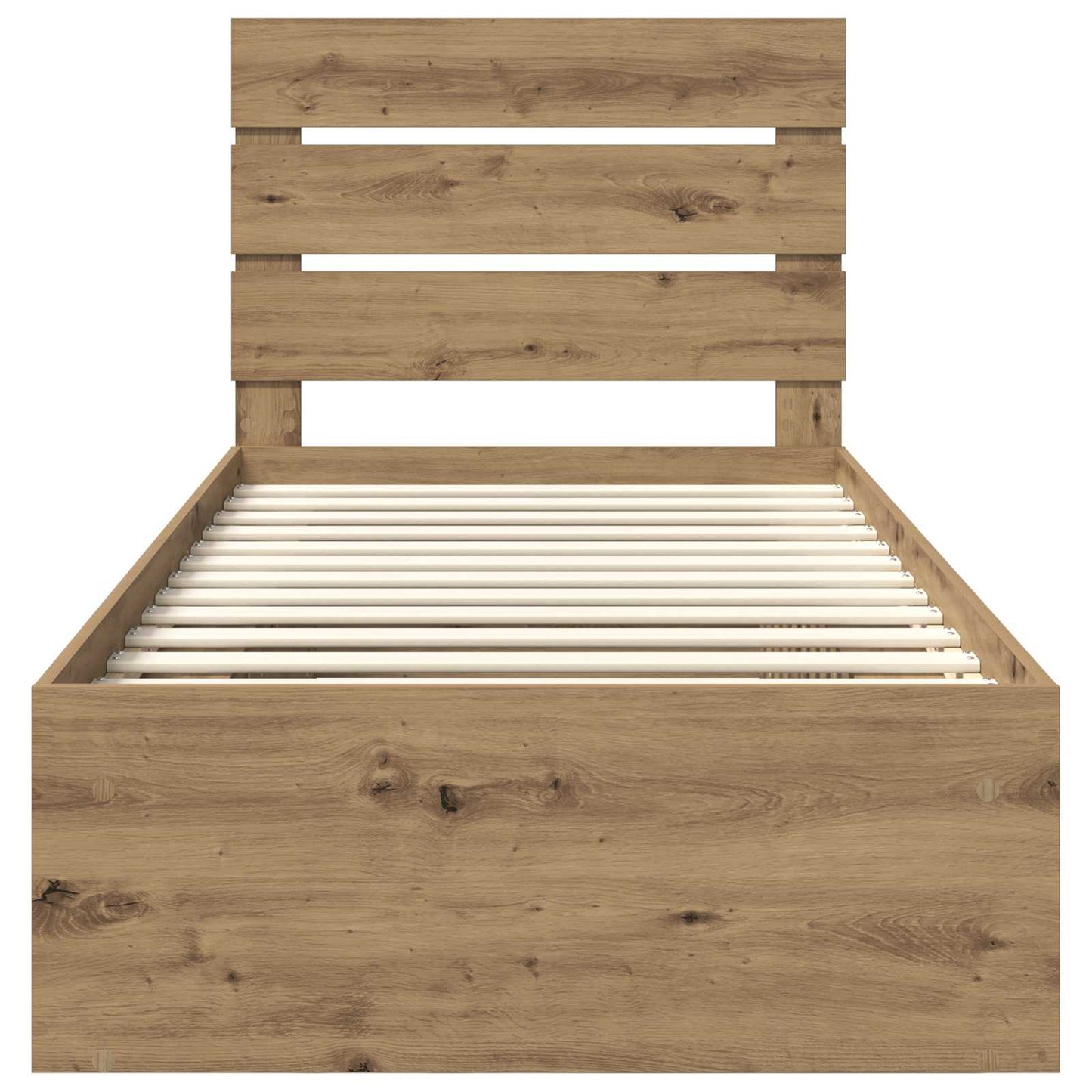 Bed Frame Artisian Oak 90 x 200 cm Solid Pine Wood