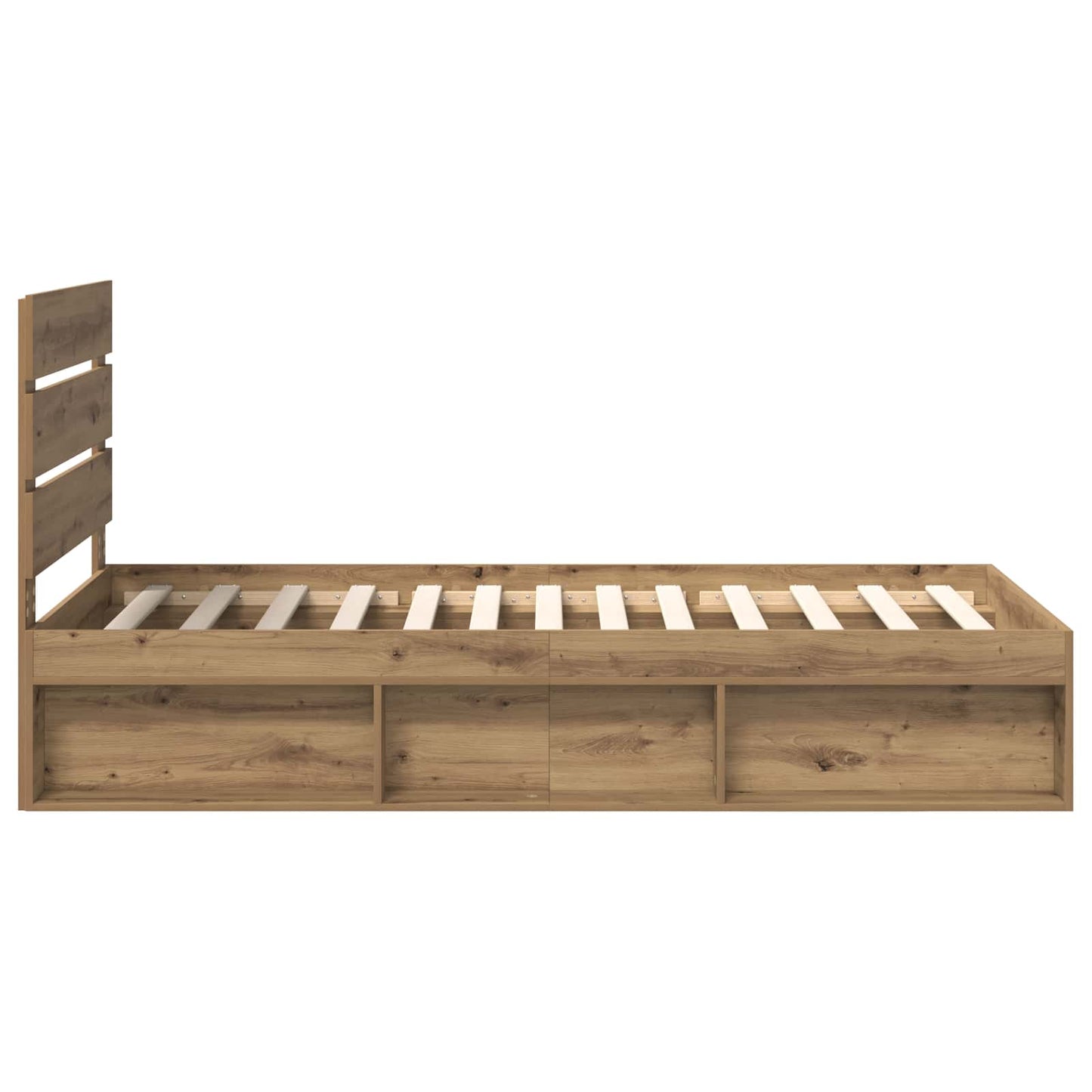 Bed Frame Artisian Oak 90 x 200 cm Solid Pine Wood