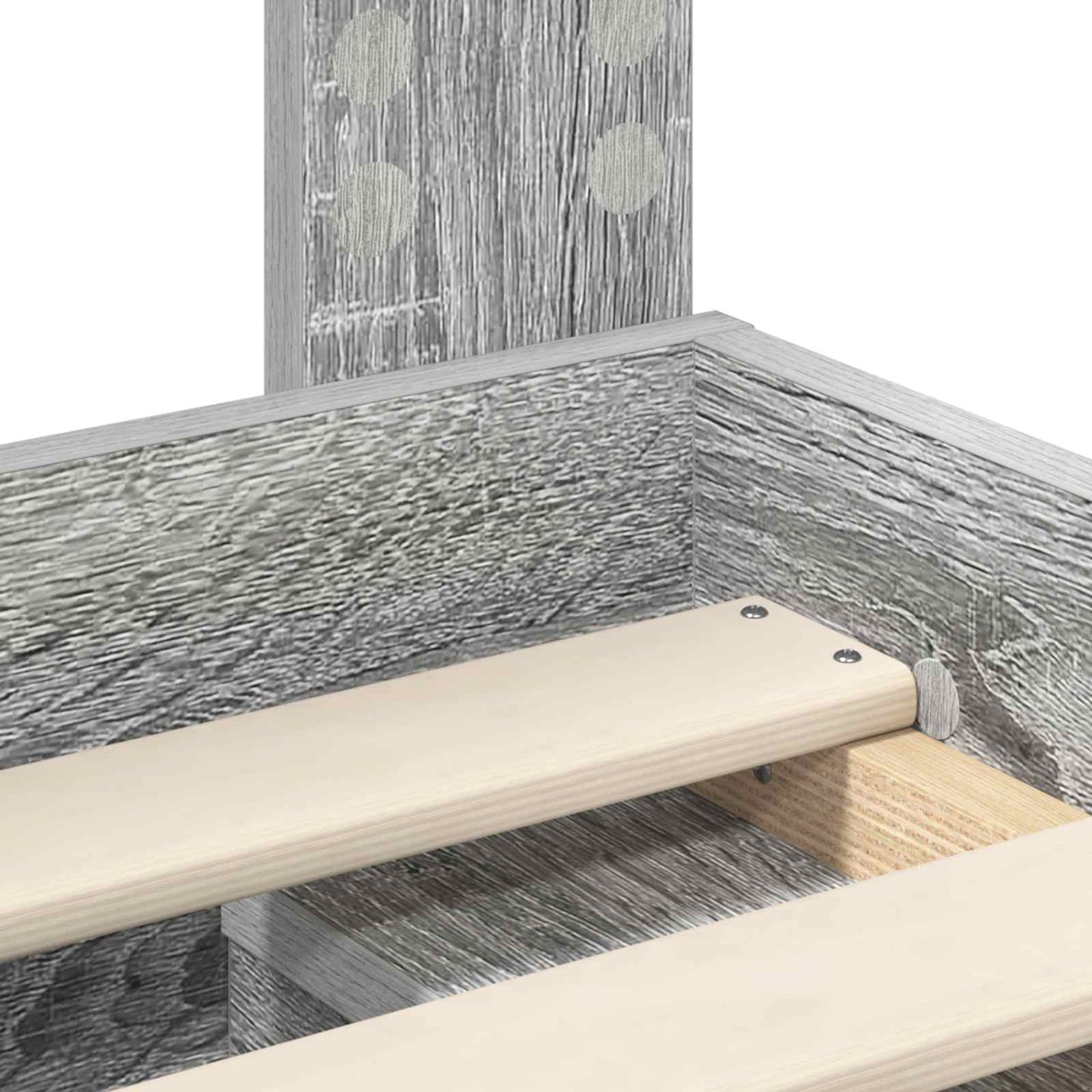 Bed Frame Grey Sonoma 90 x 190 cm Solid Pine Wood